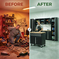 10-Piece Heavy Duty Steel Garage Cabinet System — Before & After