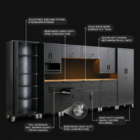 10-Piece Heavy Duty Steel Garage Cabinet System — How It Works