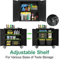 Garage Cabinet System Built for Complete Workshop Organization, 10-Piece Modular Set, Heavy Duty Steel